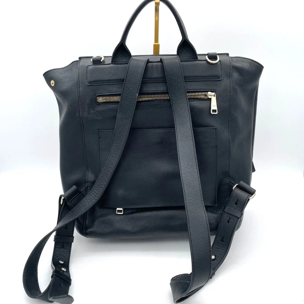 Mina Baie Diaper Bag Leather Backpack Women Large Black Good Condition